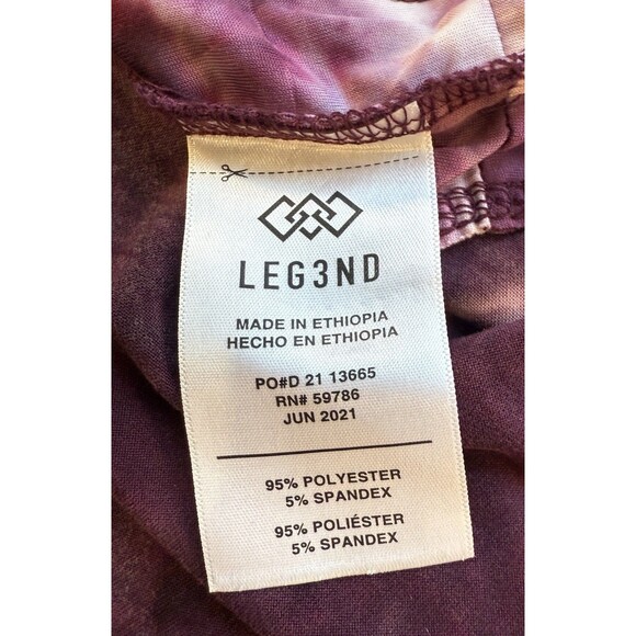 LEG3ND Top Medium Purple Tie Dye Long Sleeve Thumb Holes Athletic Shirt NWOT - Picture 4 of 9